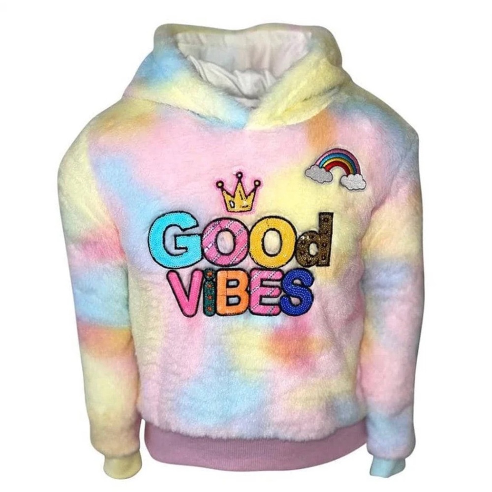 Lola + The Boys TIE DYE GOOD VIBES HOODIE very good used condition no rips/stain